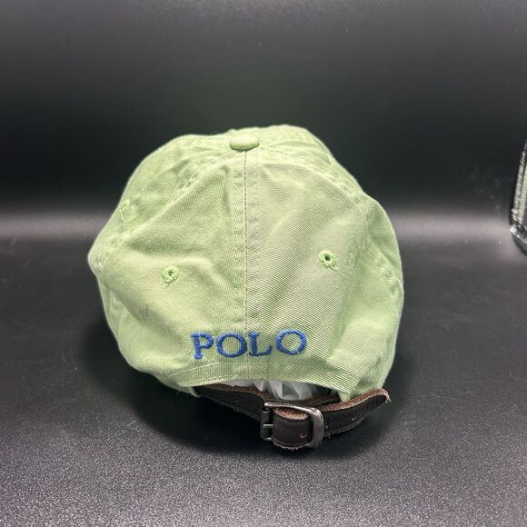 Polo Ralph Lauren Hat Cap Unisex Adjustable Green Stains Cotton - Picture 5 of 10